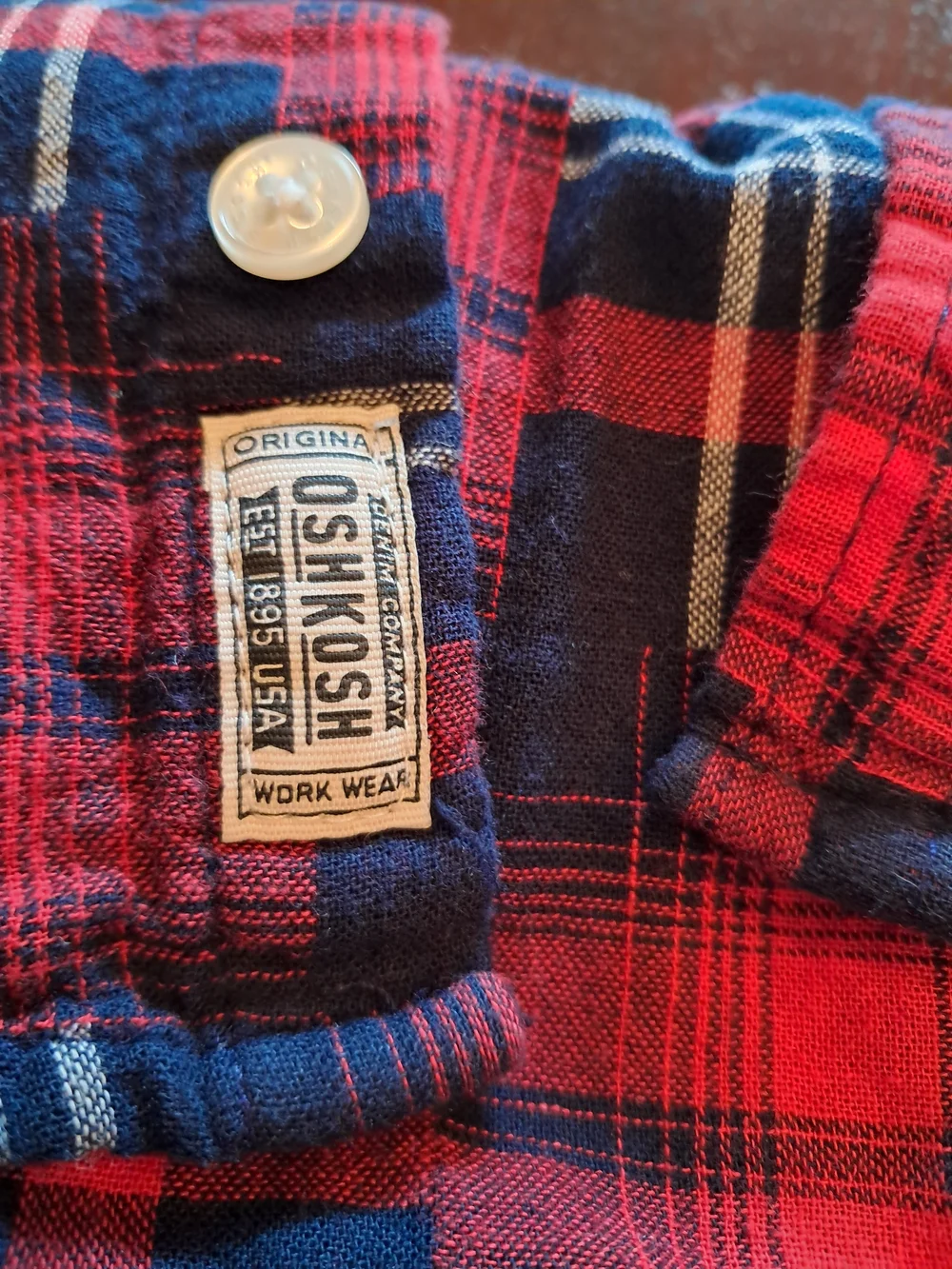 OshKosh Bgosh plaid button